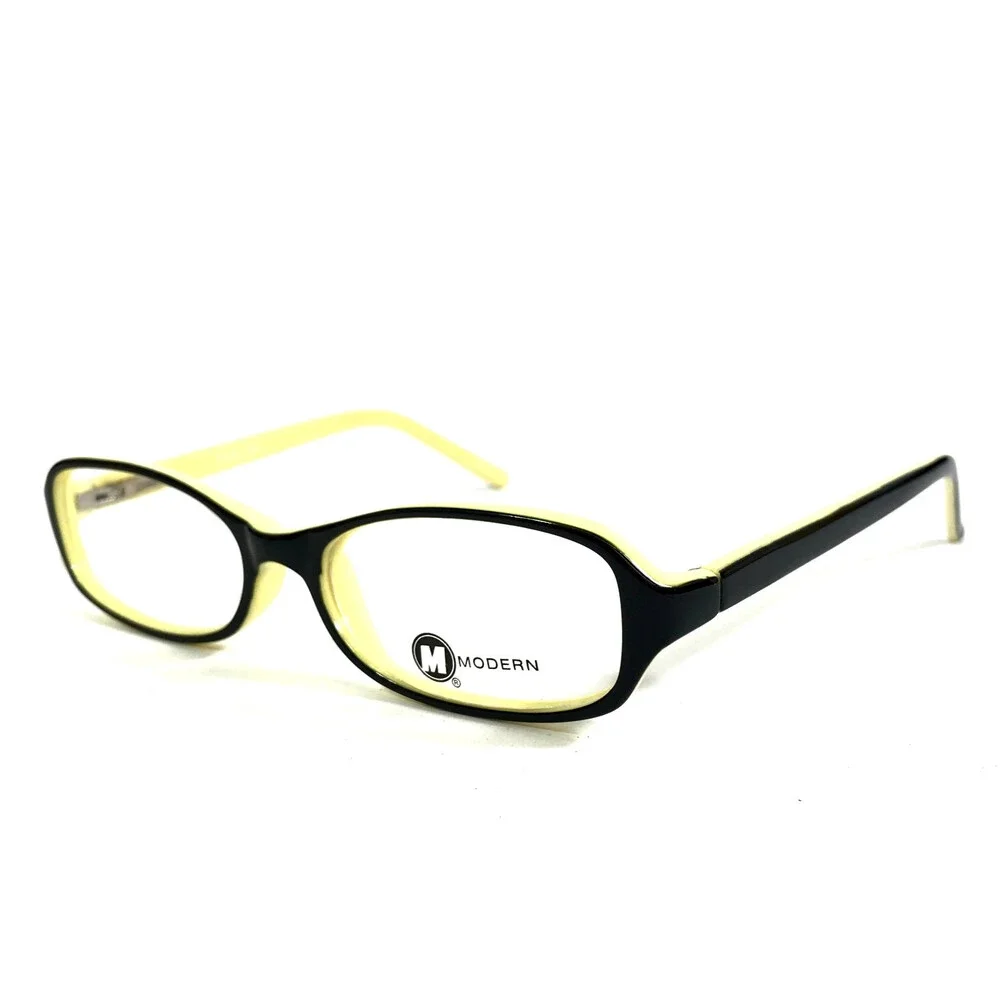 Modern Petite Eyeglasses Frames WOW BLACK/LIME Oval Black Neon Green 51-16-140